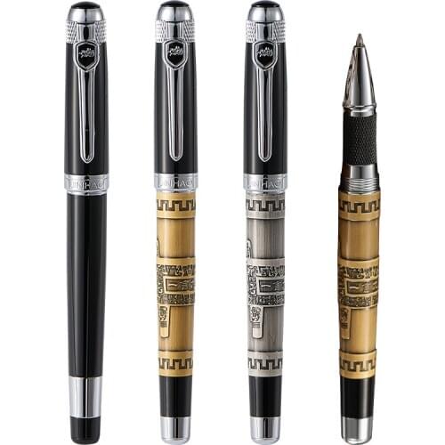 Jinhao Luxury Gel Pen 0.7mm Black Refill 189 Retro Office Students Ballpoint Pens Metal Ball Pen Bussiness Office Gift