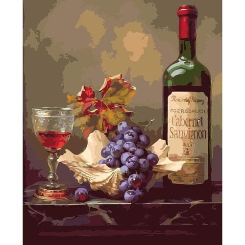 GATYZTORY DIY oil Painting By Numbers Kits wine paint by numbers Picture On Canvas For Wall Art Picture