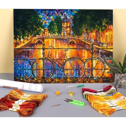 Oil Painting Style Pre-Printed 11CT Cross-Stitch Patterns DIY Embroidery DMC Threads Needlework Sewing Craft Adults
