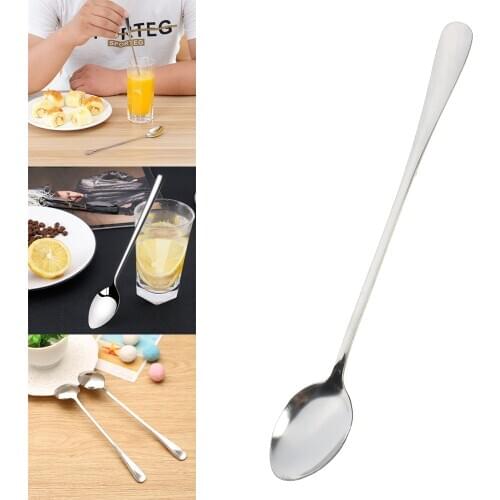1Pcs Stainless Steel Creativity Tea Spoon Dessert Coffee Ice Cream Stir Spoons Kitchen Accessories Bar Tools Long Handle