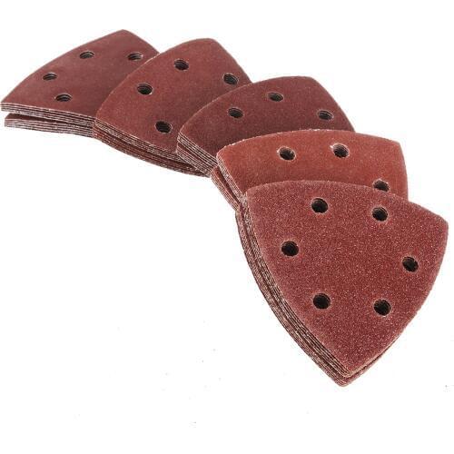 Mayitr 50Pcs 90mm Triangle Sanding Sheets Mouse Detail Sander Pads Sandpaper 40 60 80 100 120Grit For Grinding Abrasive Tools
