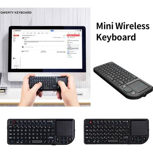 Spanish/Russian/English 3 in 1 Mini Handheld 2.4G RF Wireless Keyboard With Touchpad Mouse For PC Notebook Smart TV Box