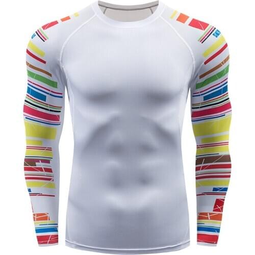 Outdoor Gym Training Men Sports Tights Long Sleeve Fitness Shirt Top Quick Dry Plus Size