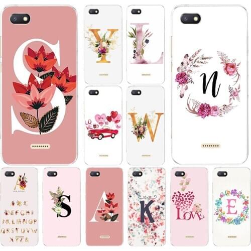 37AS Alphabet Letter Soft Silicone Tpu Cover phone Case for Xiaomi Redmi 6 6A Pro Note 6 Pro