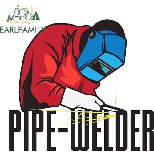 EARLFAMILY 13cm x 12.1cm For Welder Car Repair Sticker Graffiti Decal Funny Laptop Cartoon Graphics Occlusion Scratch Decor