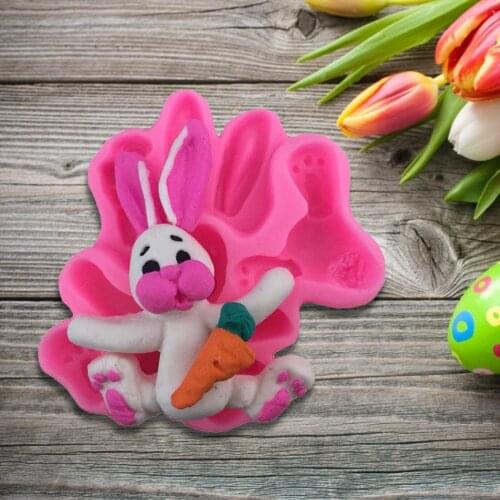 NEW Easter Animal Three-dimensional Carrot Rabbit Liquid Silicone Fondant Cake Mold DIY Baking Mold Kitchen Supplies