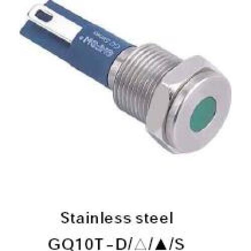 ONPOW 10mm Flat Dot illuminated Stainless steel Signal lamp, indicator lamp, indicator light (GQ10T-D/G/6V/S) CE,RoHS