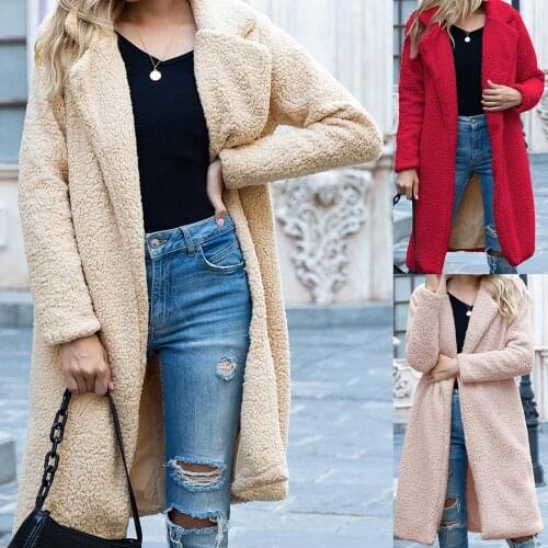 Autumn Winter Women Faux Fur Fleece Overcoat Long Sleeve Coat Open Front Cardigan Thick Warm Casual Oversize Outwear casaco