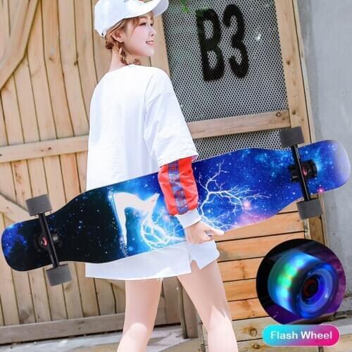Skateboard Dancing Longboard Adults Freestyle 107cm/42in Street Road Boy and Girl Skate Complete Skateboard Flash Wheel