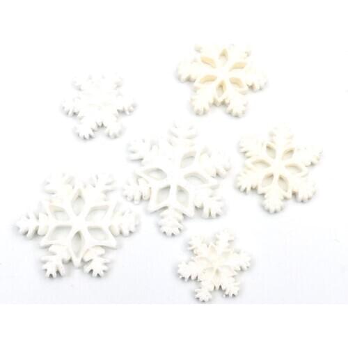10/30pcs Mixed White Snowflake Resin Crafts Christmas Decoration Flatback Cabochon Embellishment For Scrapbook DIY Accessoris