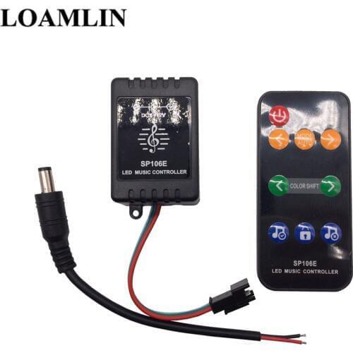SP106E 9keys Led Strip Music Controller WS2811/WS2812B/SK6812/1903/6803 Magic Led Digital Colorful Music Controller DC5V-12V