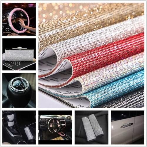 Rhinestones Paster Shiny Crystal DIY Self-adhesive Car Decorative Sticker Mobile Decal 9.5 x 7.9and15.8 inches