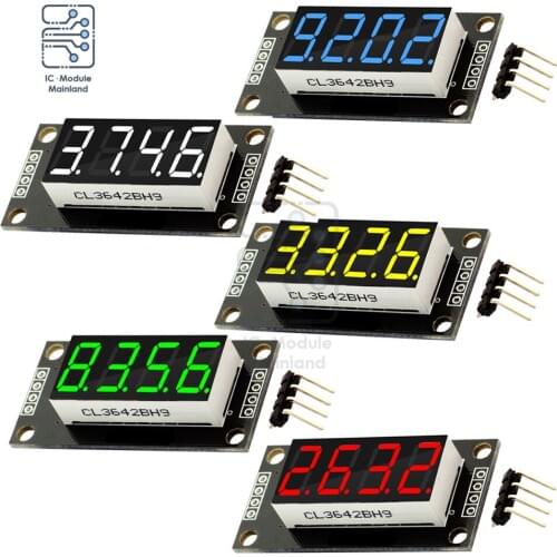 4-Digit LED 0.36" Display Tube Decimal 7 Segments Clock Double Dots Blue Yellow White Green Red LED Display TM1637 For Arduino