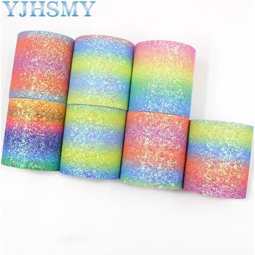 YJHSMY I-19517-1232 75mm Colorful gradient mermaid shiny scales ribbon,DIY Hairbows Accessories Wedding Party Decoration 2y