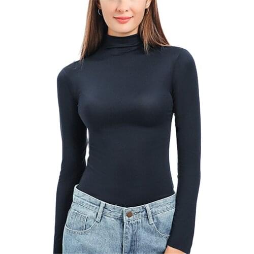 Plus Size Long Sleeve Elasticity Bottoming Tops Turtleneck Sweater Women Winter Autumn Solid Color Slim Fit Warm Knit Pullovers