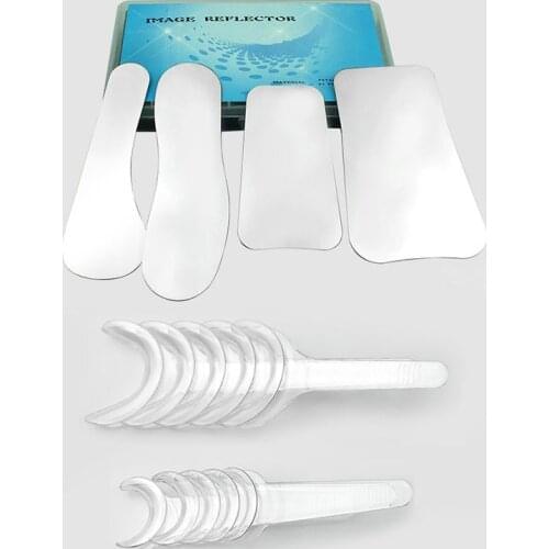 1set/4pcs Intraoral Reflector Dental Clinic Photography Mirror Stainless Steel 10pcs Retractor Cheek Lip Mouth Opener