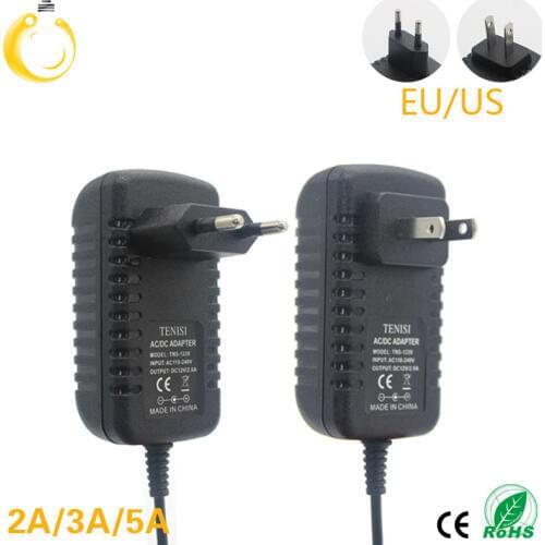 1PCS 12V2A AC 100V-240V Converter Adapter DC 12V 2A 2000mA Power Supply EU Plug 5.5mm x 2.1-2.5mm for LED CCTV Free shipping
