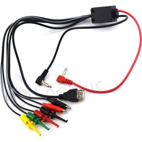 1pcs Power Supply Test Lead Cable Alligator Clips Hook Probe Cable Banana Plug Phone Connection Port Kit Set
