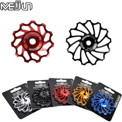 1pcs MEIJUN 11T 13T Cycling MTB Bike Ceramic Pulley Road Bicycle Jockey Wheel Rear Derailleur 7075 Alloy Guide Ceramics Bearing