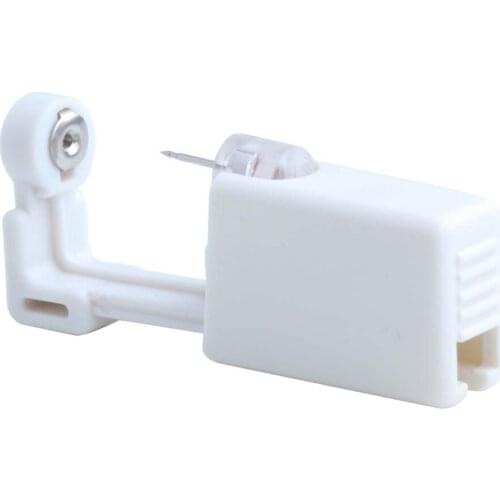 1pc Sterlised Disposable Safety No Pain Nose Ear Piercing Device+Sterile Bezel Crystal Stud Flower Ear Piercer Body Jewelry