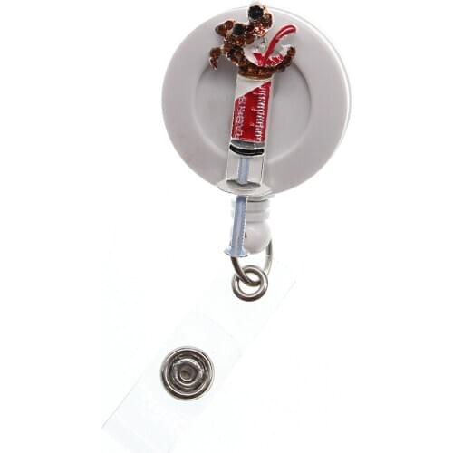 10pcs/ New Medical Cartoon Cute Rhinestones Pin ID Badge Holder