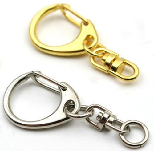 100pcs Arts Crafts Key Ring 8 Shape Keychain Sleutelhanger Ring Metal Swivel Clasp Hooks Clip Small C Buckle Jewellery Making