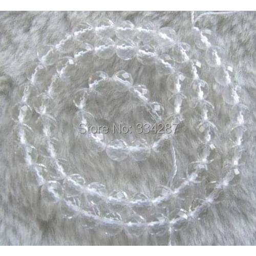 15.5inch 6mm Natural Rock Crystal Faceted Round Beads