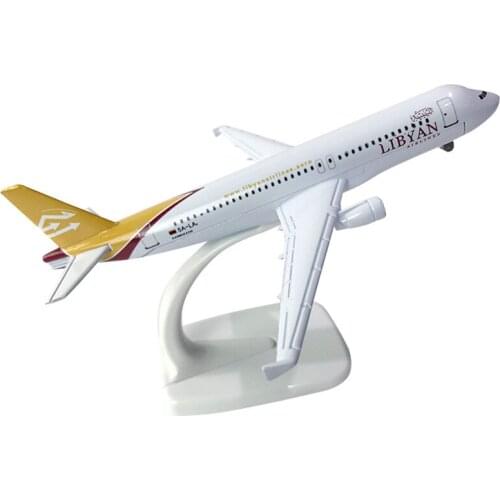 16CM Libya Airways A320 Airlines Airplane Model with Base Alloy Aircraft Plane For Collectible Souvenir Show Gift Toy