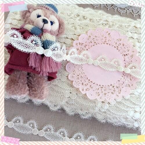 2 Yards Hot Sale Ivory Cat Flower Lace Trim Lace Ribbon For Garment Sewing Accessories Applique Crafts Trimming 2.7cm