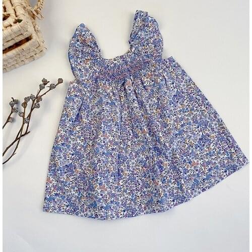 2020 Ins Brand Cotton Summer Linen Clothing European & America Toddler Kids Girl Dress Baby Girls Dresses Princess Girl Clothes