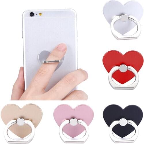 360º Rotatable Heart Shape Finger Ring Grip Mobile Phone Stand Holder Universal Phone Ring Holder 2020