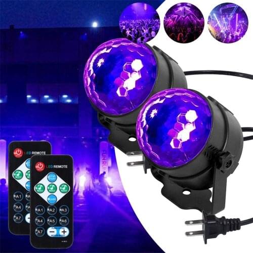 Rotating UV Disco Ball Party Lights Strobe Light Sound Activated 3W LED UV Stage Black Lights For Christmas KTV Wedding Show