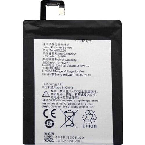 2800mAh BL260 Mobile Phone Replacement Battery Bateria Batterij Accumulator For Lenovo Vibe S1 Lite S1La40 BL-260 BL 260