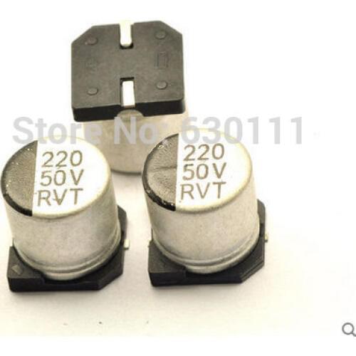 Free Shipping SMD Electrolytic capacitor 220UF 50V 10*10.5mm 100pcs/lot