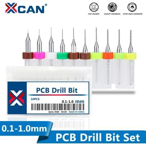 Free shipping 10pcs 0.1mm to 1mm PCB Mini Drill Bit Carbide Drill Bit for Drilling Print Circuit Board CNC Machine Drill Bits