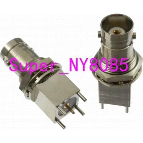 BNC female jack nut bulkhead solder PCB mount RF connector