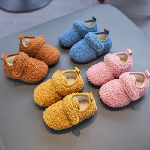 Toddler Infant Winter Boots Warm Plush Baby Girls Boys Snow Boots Children Cotton Boots Soft Bottom Comfortable Kids Home Shoes