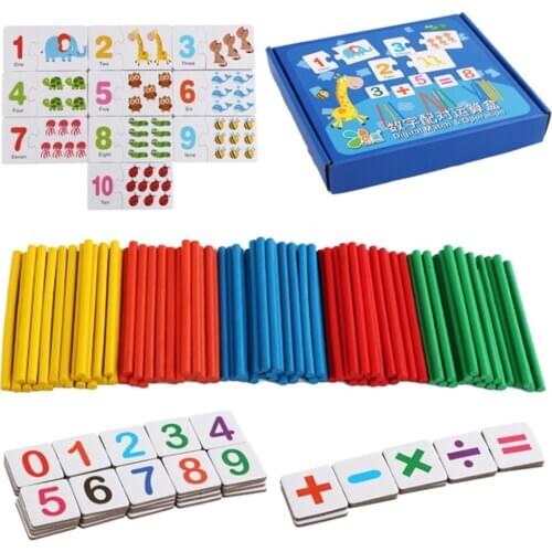 Children Wooden Toy Mathematics Numbers Sticks Digital Pairing Toys Kids Early Learning Counting Educational Toys Box Kids Gift