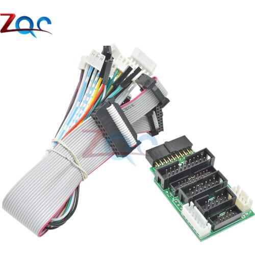 Emulator V8 JTAG Adapter Converter for J-Link with 8PCS 4 Pin 6 Pin 10 Pin 20 Pin Grey Flat Ribbon Data Cable Dupont Wire