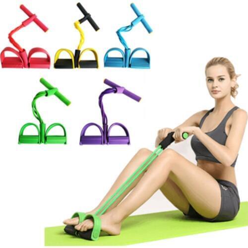 Resistance Bands Latex Elastic Pedal Exerciser Sit Up Training Pull Rope Waist and Abdomen Expander Bands Yoga Fitness Equipment