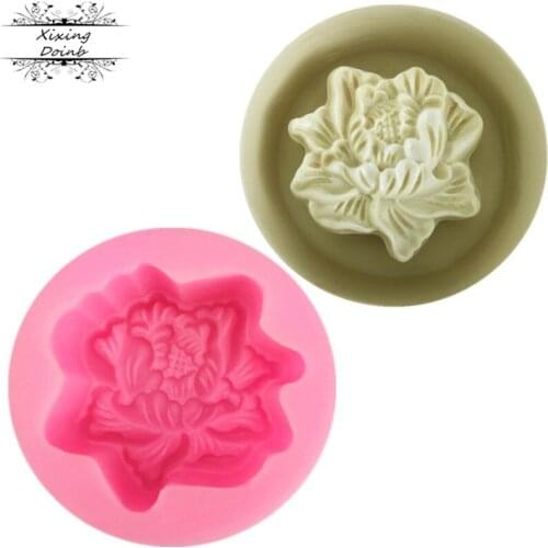 DIY peony flower shaped silica gel mold chocolate cake decoration tool moon cake mold Kitchen Baking Products