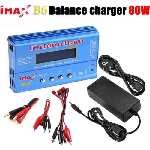 HOt IMAX B6 80W Battery Charger Lipo NiMh Li-ion Ni-Cd Digital RC IMAX B6 Lipro Balance Charger Discharger+12V 5A Adapter