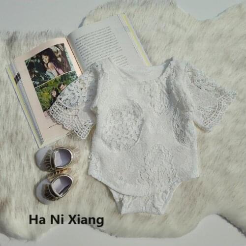 Ins baby girl solid lace rompers children girl ruffles short sleeve triangle onesie infant toddler baby clothing 5pcs/lot