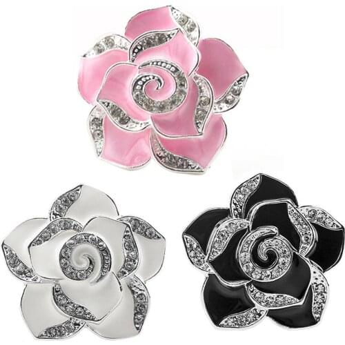 Hot sale 2 PCS Camellia Flowers Car Perfume Air Freshener Clip Fake Diamond Air Conditioner Vent Clamp Vehicle Decoration Gift