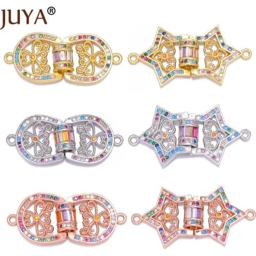 JUYA Rainbow Crystal Connectors Rhinestone CZ Pendant Hand Made Accessories for DIY Bracelets Jewelry Making Components Connect