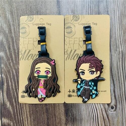 Kimetsu no Yaiba Anime Action Toy Figures Cartoon Products Accessories Luggage Tag Suitcase Unisex Gifts