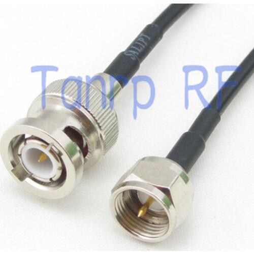 50CM Pigtail coaxial jumper cable RG174 extension cord 20in BNC male plug to F male plug RF connector adapter