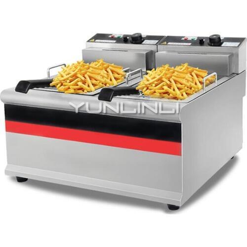Commercial Double-tank Electric Deep Fryer Stainless Steel Elctric Frying Machine Commercial Fryer IDZL-904