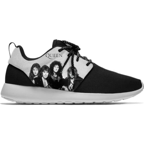 Queen Rock Band Freddie Mercury Cool Funny Fashion Sport Running Shoes Lightweight Breathable 3D Printed Men women Mesh Sneakers