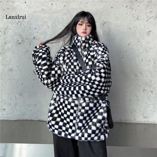 Harajuku Jackets Women Vintage Chic Plaid Fashion Long Sleeve Simple BF Style Teens Streetwear All-match Daily Femme Outwear